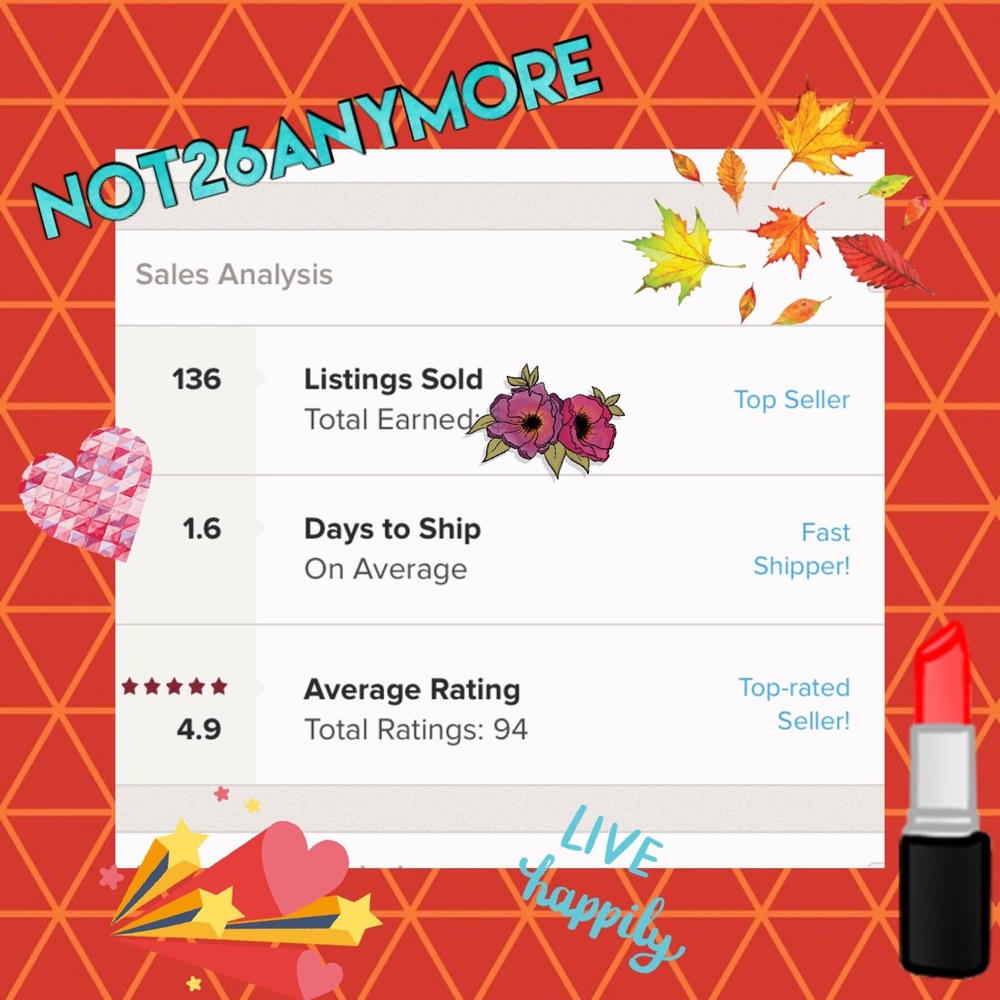 My stats - fast shipper, 4.9 ⭐️ rated seller!